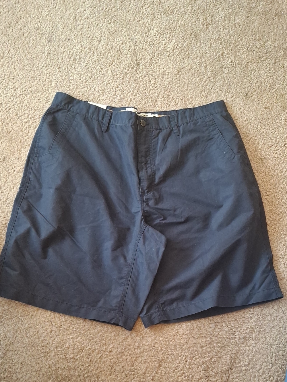 Mountain Khakis Men's Navy Flat-Front Cotton Shorts Sz 40X10